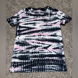 Pink black/pink tie dye short sleeve tee shirt